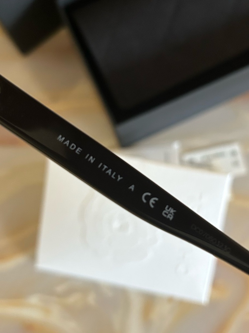 CHANEL Black Gloss Oval Sunglasses with Gold CC Temples - Picture 8 of 12